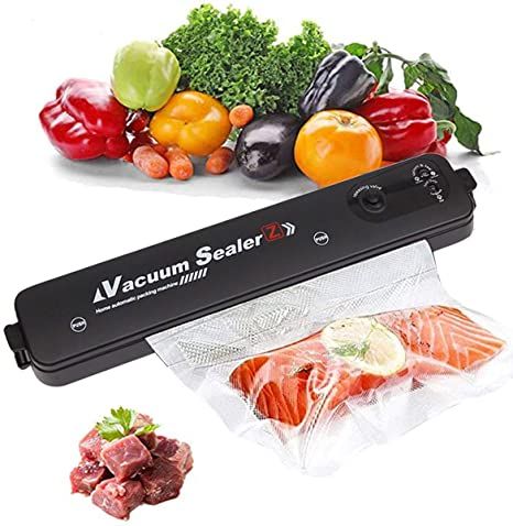 FuTaiKang Vacuum Sealer Machine, Automatic Food Sealer for Dry and Moist Food Fresh Preservation, Compact Automatic Vacuum Packing Machine with 10 BPA-free Vacuum Sealer Bags Food Saver Vacuum Sealer, Vacuum Food Sealer, Vacuum Machine, Vacuum Sealer Bags, Automatic Vacuum, Vacuum Sealers, Vacuum Packaging, Electric Foods, Freezer Burn