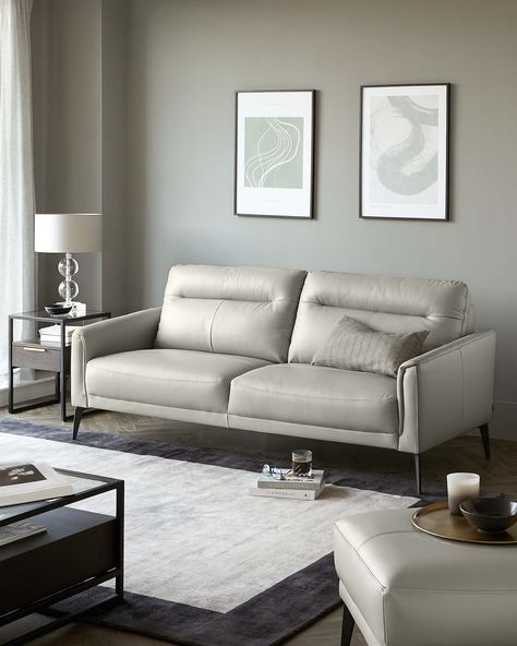 Grey leather sofa living room ideas