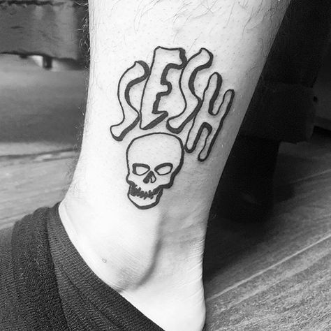 Team Sesh Tattoo, Sesh Tattoo, Team Sesh, Bones Tattoo, Bone Tattoos, Best Tattoo Ideas, Ankle Tattoo, Best Tattoo, Skin Art