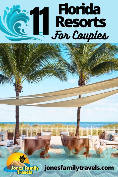 Looking for a romantic Florida getaway? We share the top 11 Florida hotels for a couples getaway. #florida #couples #honeymooners #honeymoon #anniversary Florida Day Trips For Couples, Honeymoon In Florida, Florida Honeymoon Destinations, Florida Couples Vacation, Florida Weekend Getaways, Couples Weekend Getaway Ideas, Romantic Florida Getaway, Honeymoon Island Florida, Florida Honeymoon