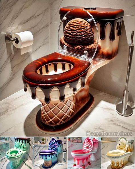 Cool Toilets, Luxury Toilet, Childrens Bathroom, Royal Flush, Modern Toilet, Quirky Decor, Smart Toilet, Toilet Design, Best Ice Cream