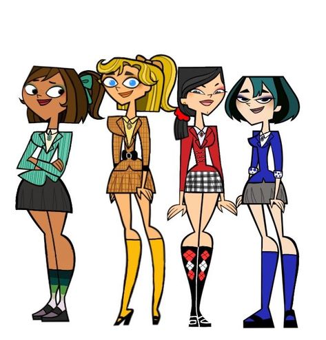 I made this btw lol (pinterest stop lowering the quailty of my pins) Gwen X Heather Total Drama, Tdi Characters, Heathers Fan Art, Heathers Musical, Heathers The Musical, Ninja Turtles Artwork, Drama Total, Fandom Crossover, Drama Island