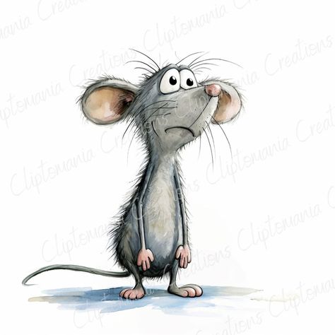 Rat Clipart, Maus Illustration, Animal Caricature, Funny Rats, Mouse Illustration, Mouse Drawing, Cartoon Pictures, Junk Journal Paper, Cute Mouse