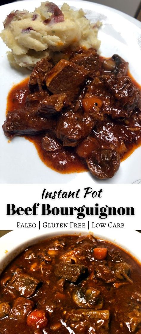 Beef Bourguignon Instant Pot, Beef Braised, Instapot Recipes Chicken, Instant Pot Stew, Beef With Mushroom, Beef Recipe Instant Pot, Pot Recipes Healthy, Stew Meat Recipes, Instant Pot Recipe