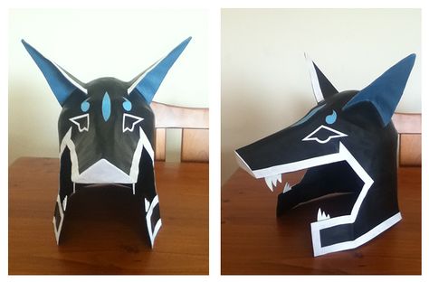 Water Tribe Wolf Helmet by ANBU-black-op on DeviantArt Sokka Cosplay, Homemade Gesso, Wolf Helmet, Southern Water Tribe, Water Bender, Avatar Cosplay, Foam Armor, Wolf Mask, Yip Yip