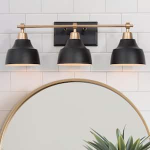 The Home Depot - Order Confirmation Black Bathroom Vanity Light, Modern Black Bathroom, Black Bathroom Light, Black Bathroom Vanity, Bath Light Fixtures, Gold Wall Lights, Black And Gold Bathroom, Modern Vanity Lighting, Vanity Lights Bathroom