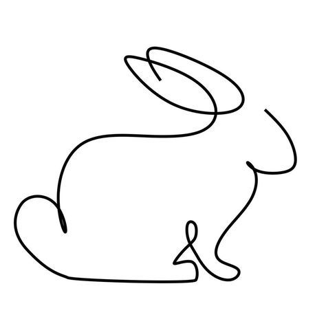 Bunny Line Drawing, Rabbit Line Art, Bunny Outline, Minimalism Style, Rabbit Art, Mini Drawings, Icon Set Vector, Art Icon, Bunny Rabbit