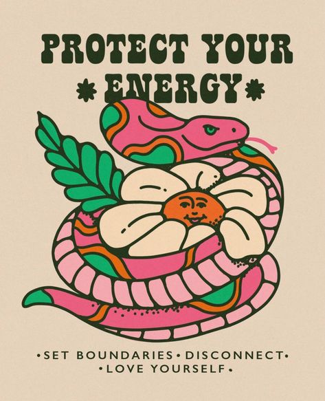 Kira on Instagram: “Protect your peace 💓 . . . . . . . . . #womenofillustration #illustrator #creativeart #womanartist #digitalart #womenofdesign…” Energy Poster, Protect Your Peace, Board Wallpaper, Energy Art, Happy Words, Good Energy, Diy Frame, Love Yourself, Pretty Quotes