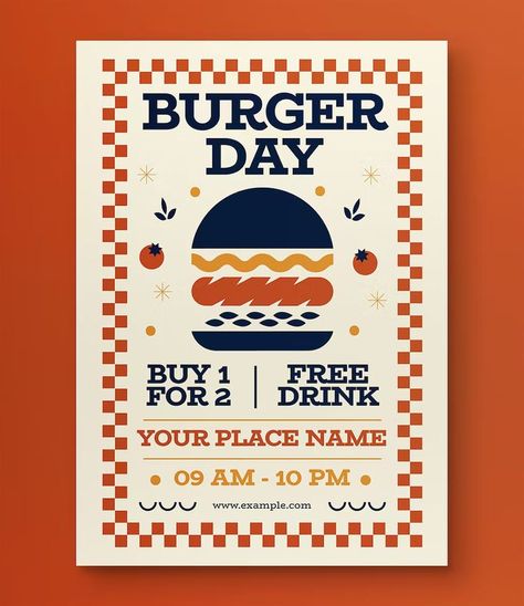 Food Invitation, Hamburger Design, Classic Hamburger, Poster Restaurant, Burger Place, Burger Design, Food Promotion, Restaurant Poster, Burger Places