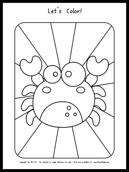 Cute Crab Coloring Page FREE Printable Download! Crab Coloring Page, Crab Printable, Coloring Page Free Printable, Baby Painting, Educational Activities For Kids, Fun Printables, Download Printables, Ocean Animals, Sensory Activities