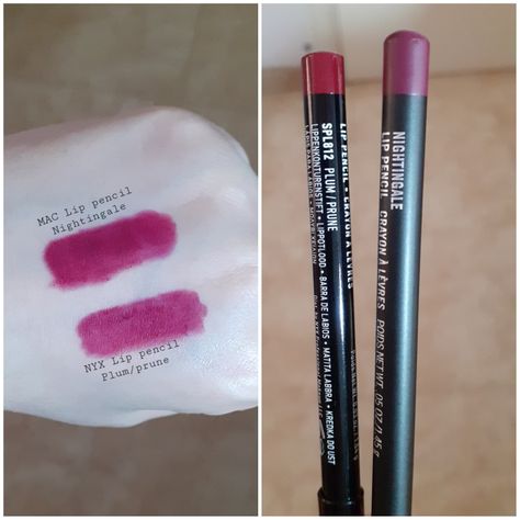 #MAC Nightingale lip pencil & #NYX Plum/prune lip pencil Plum Lip, Best Plum Lipstick Shades, Mac Plum Lip Liner, Deep Plum Lipstick, Plum Lipsense Combos, Nyx Lip Pencil, Mac Lip Pencil, Plum Lips, Nyx Lip