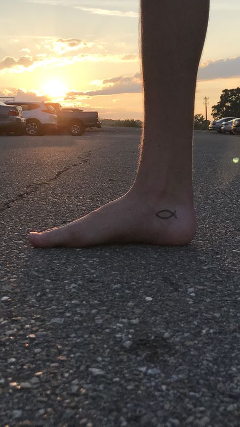 Fish Tattoo On Ankle, Fish Ankle Tattoo, Salmon Tattoo, Tattoo Ideas Males, Only Jesus, Fish Tattoo, About Jesus, Letter P, Ankle Tattoo