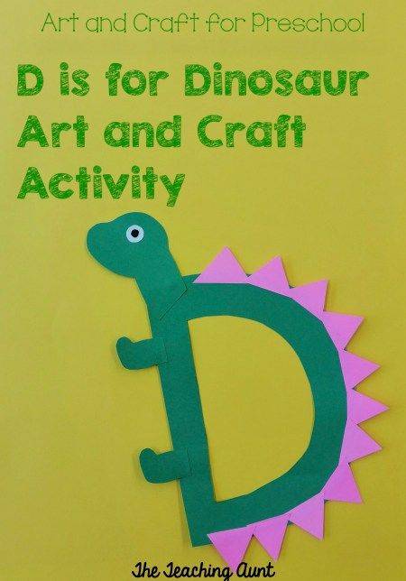 D is for Dinosaur Art and Craft - The Teaching Aunt D Dinosaur Craft, D Letter Craft, Dinosaur Art And Craft, D Crafts Preschool, D Is For Craft, D Is For Dinosaur, Thema Letters, Dinosaur Crafts Preschool, Letter D Crafts