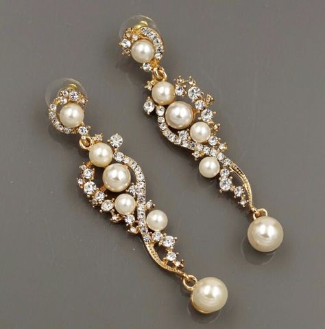 PAIR Wedding Gold Vine Pearl Rhinestone Crystal Earrings Dangle Gauges Plugs Tunnels 8g 6g 4g 2g 0g 00g 3mm 4mm 5mm 6mm 8mm 9mm #PageantEarrings #DangleGauges #gauges #PromGauges #FormalGauges #WeddingGauges #PageantJewelry #plugs #bridesmaid #WeddingEarrings Plugs For Wedding, Long Teardrop Earrings, Dangle Gauges, Pageant Jewelry, Stretched Ear, Unique Dangle Earrings, Pageant Earrings, Wedding Gold, Tunnels And Plugs