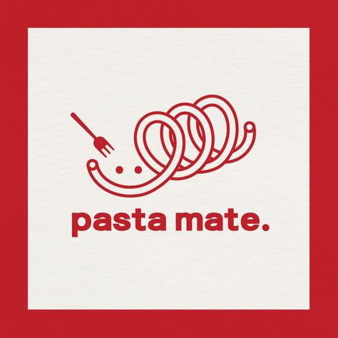 Pasta mate logo logoidea #toplogos #fashionlogo #logoshare📃 Pasta Branding Design, Pasta Logo Design, Restaurant Logo Design Ideas Simple, Pasta Icon, Pasta Branding, Food Typography Design, Pasta Logo, Pasta Illustration, Smile Character