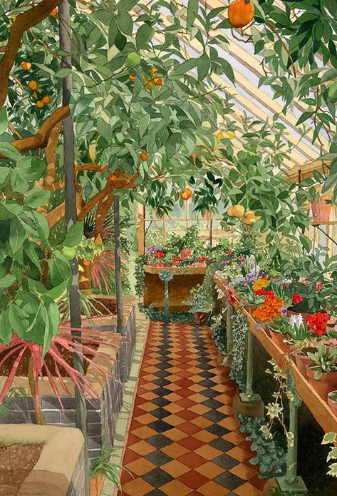 Peckover House 2 - The Orangery Watercolour Print Peckover House, The Orangery, Traditional English, Stately Home, English Style, House 2, Design Solutions, Watercolor Print, Sake