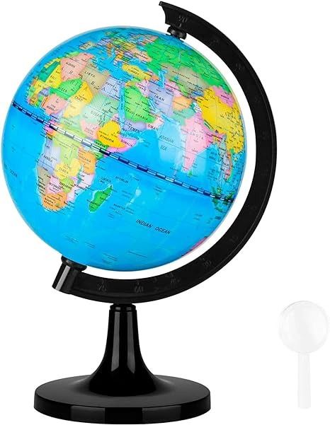 Amazon.com: Wizdar 4'' World Globe for Kids Learning, Educational Rotating World Map Globes Mini Size Decorative Earth Children Globe for Classroom Geography Teaching, Desk & Office Decoration-4 inch : Wizdar: Toys & Games World Globe For Bedroom, Kids World Globe, Picture Of A World Globe, World Globe Map, Desk Globe, Kids Globe, School Tables, Geography Map, Teaching Geography