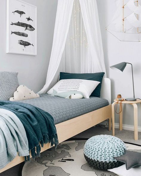 get inspired by our selection of ocean inspired kids' rooms - different blue colours, whale, octopus, fish, waves, turtles, sea, marine, fisherman.. Ocean Bedroom, Ocean Room, Kids Room Inspiration, Toddler Bedrooms, Big Boy Room, Kids Interior, Boys Bedrooms, Master Bedrooms Decor, Boy's Bedroom