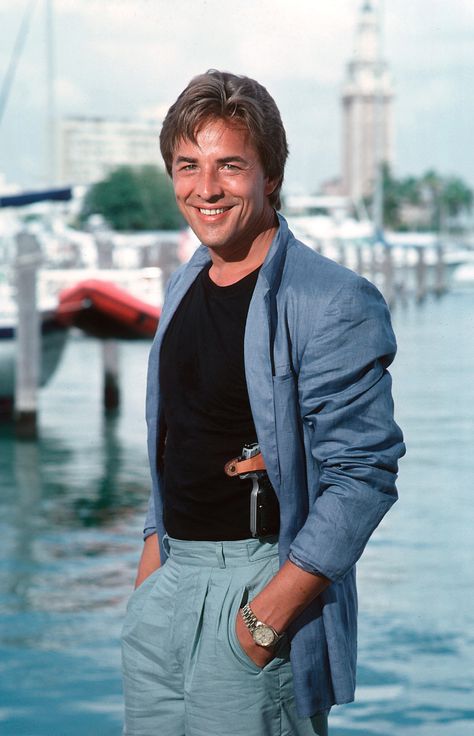 ‘Miami Vice’ Fashion: Get The Look | SPY Don Johnson Miami Vice, Miami Vice Outfit, Miami Vice Fashion, Sonny Crockett, Look 80s, 80's Party, Don Johnson, Fashion 80s, Miami Vice