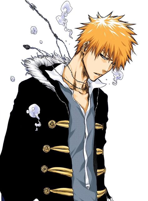 Anime Character, Bleach, Orange, Anime, Blue, White, Black, Art