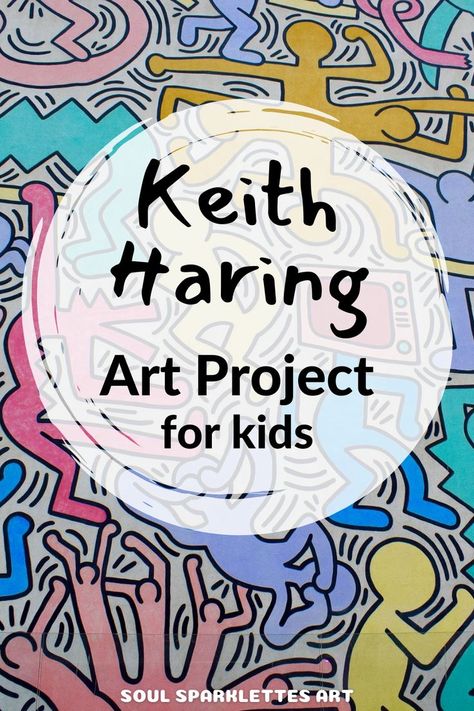 Keith Haring Worksheet, March Art Projects For Kids, Keith Haring Art Projects For Kids, Keith Haring Inspired Art, Keith Haring Art Project, One Day Art Lessons Elementary, Keith Haring Art Lesson, Drawing Projects For Kids, Keith Haring Artwork