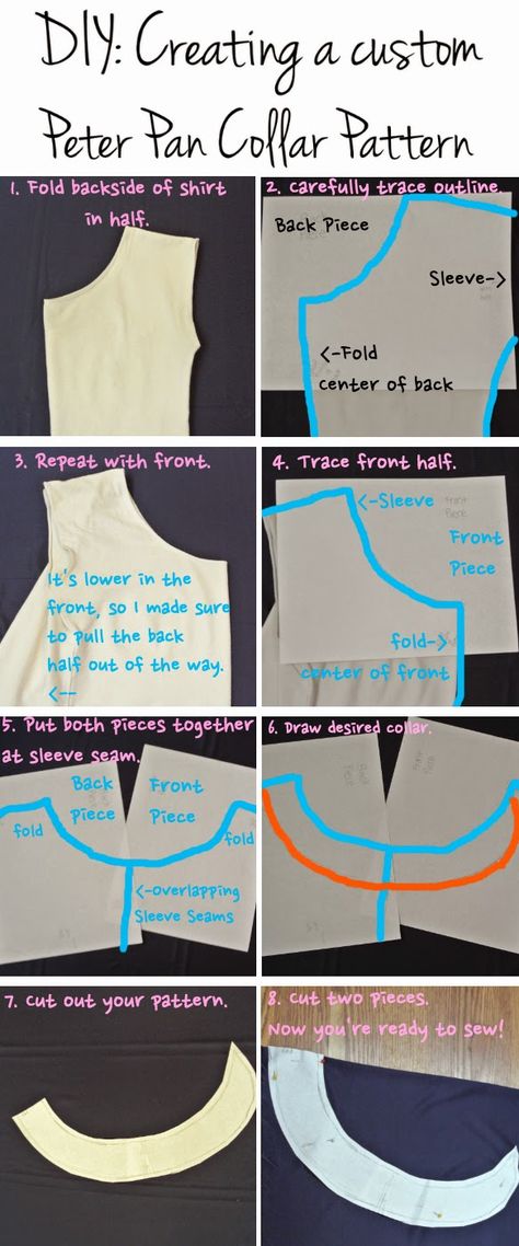 Peter Pan Collars Diy, Diy Peter Pan Collar, Peter Pan Costume Kids, Collar Tutorial, Diy Baby Costumes, Pattern Making Tutorial, Peter Pan Collar Shirt, Sewing Collars, Collars Diy