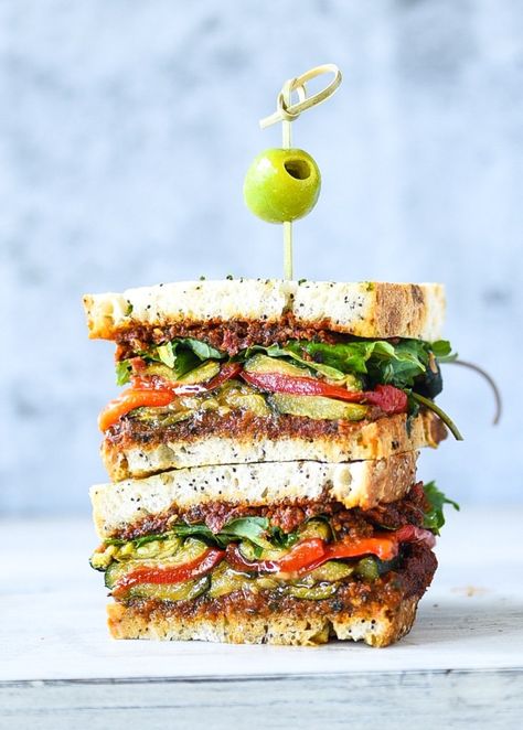 Pesto Turkey Sandwich, Mediterranean Roast, Pesto Turkey, Pesto Sandwich, Roast Vegetables, Turkey Sandwich, Vegetarian Sandwich, Veggie Sandwich, Tomato Pesto