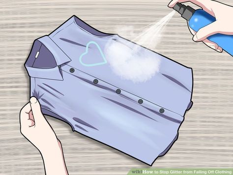 3 Ways to Stop Glitter from Falling Off Clothing - wikiHow How To Keep Glitter From Falling Off, Glitter Jacket, How To Make Glitter, Tshirt Redo, Glitter Outfit, Sparkly Outfits, Diy Designs, Glitter Spray, Glitter Shirt