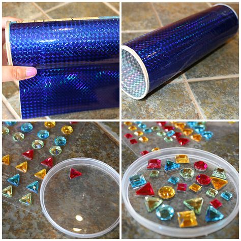 Diy Bowling, Diy Kaleidoscope, Holographic Paper, Pringles Can, Project Steps, Camping Crafts, Can Crafts, Arts And Crafts For Kids, School Crafts