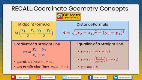 Pure Maths 1 Past Paper Items on Quadratics and Coordinate Geometry - CIE Math Solutions Co Ordinate Geometry Formula, Coordinate Geometry Formulas, Igcse Maths, Math Solutions, Pure Mathematics, Algebra Formulas, Coordinate Geometry, Geometry Formulas, As Level