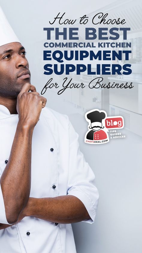 Running a lucrative food service business starts with choosing the right commercial kitchen equipment supplier because finding the most efficient, versatile, and durable equipment for your kitchen depends on partnering with a trusted supply store. #bestequipment #commercialkitchen #kitchenequipment #blogpost #shopchefsdeal #chefsdealblog Restaurant Kitchen Equipment List, Restaurant Kitchen Dimension, Kitchen Supply Store, Restaurant Kitchen Equipment, Commercial Cooking Equipment, Restaurant Plan, Restaurant Supply Store, Commercial Kitchen Equipment, Service Business