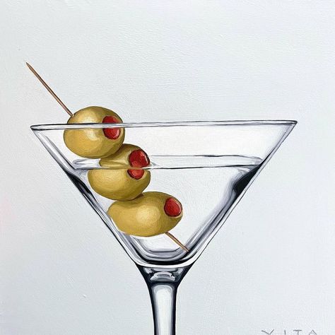 Acrylic Painting Inspiration, Beauty Art Drawings, Art Inspiration Painting, Martini Glass, Still Life Photography, Glass Painting, A Thing, Painting Art, Painting Inspiration