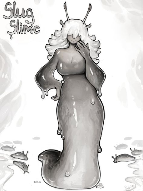 Slime Humanoid Male, Fiship Art, Slime Art, Slime Girl, Slimes Girl, Arte Doodle, Monster Girls, Monster Characters, Monster Concept Art