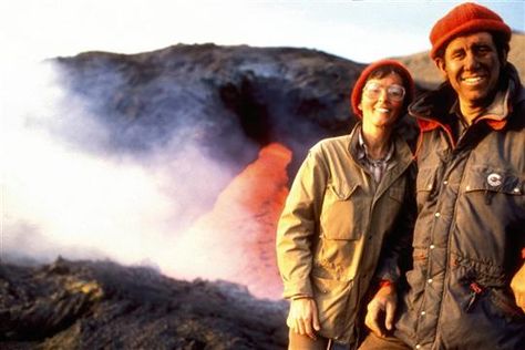 Maurice + Katia. Maurice Krafft, Maurice White Earth Wind And Fire, Maurice And Katia Krafft, Jules Cyrille Cave, Katia Maurice Krafft, Maurice 1987 Poster, Inactive Volcano, Werner Herzog, Red Beanie