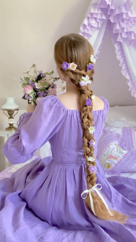 Dreams Tattoo, Rapunzel Outfit, Rapunzel Dress, Ponytail Hairstyles Easy, Easy Hairstyles For Thick Hair, Rapunzel Hair, Extension Hair, Growth Hair, Pakistani Fancy Dresses