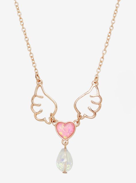 Cutecore Fashion, Colar Chocker, Aesthetic Furniture, Hot Topic Jewelry, Angel Jewelry, Kawaii Jewelry, Kawaii Accessories, Gold Tone Necklace, Girly Jewelry