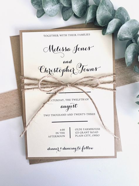 Country Wedding Invitations Rustic, Rustic Wedding Invitation Design, Rustic Invitation Wedding, Wedding Invitations Country, Rustic Wedding Invites, Barn Wedding Invitations, Rustic Invitation, Wedding Shabby Chic, Wedding Invitation Rustic