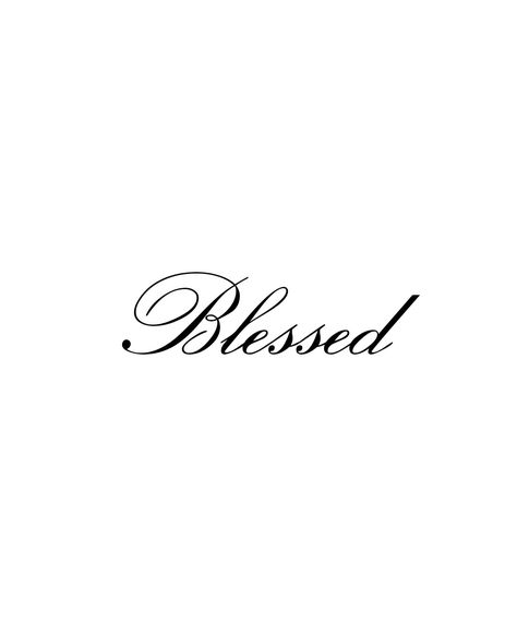 Word Blessed Tattoo, Blessed In Cursive Tattoo, Tattoo Stencils Letters, Blessed Tattoo Cursive, Blessed Neck Tattoo For Women, Blessed Hand Tattoos For Women, Blessed Tattoo With Butterfly, Tattoo Typography Fonts, Latin Text Tattoo