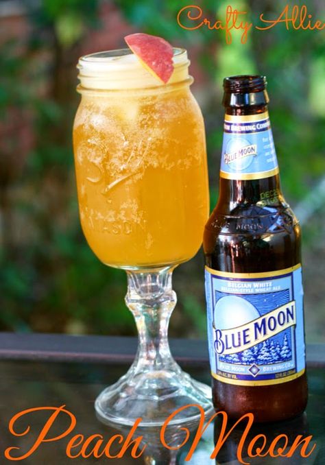 Peach Moon, #peach #schnapps #blue #moon #beer #orange #juice Blue Moon Recipes, Blue Moon Beer Recipes, Blue Moon Drinks, Peach Schnapps Drinks, Liquor Ideas, Moon Drink, Peach Beer, Beer Mixed Drinks, Sunrise Drink