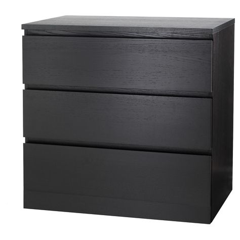 MALM 3-drawer chest, black-brown, 31 1/2x30 3/4" - IKEA Ivar Regal, Malm Hack, Malm Chest Of Drawers, Malm Dresser, Dresser Redo, Black Dresser, Ikea Malm, 6 Drawer Chest, Set Of Drawers