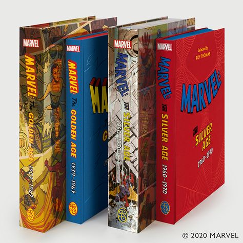 The Folio Society’s collaboration with Marvel Comics now includes both Marvel: The Golden Age 1939-1949 and Marvel: The Silver Age 1960-1970. Both feature the most prominent comics of the age as selected by Roy Thomas, a reproduction of a key comic, an exclusive print, and fabulous metallic presentation boxes. #marvelcomics #roythomas #fancybooks Spiderman Book, Marvel Books, Marvel Collection, Xmen Comics, Ultimate Marvel, Comic Book Collection, Folio Society, Book Artwork, Comic Book Artwork