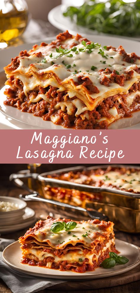 Maggiano’s Lasagna Recipe | Cheff Recipes Lasagna Meat Recipe, Great Lasagna Recipes, The Most Amazing Lasagna Recipe, Magnolia Lasagna Recipe, Pasta Sauce For Lasagna, Lasagna Recipe Extra Cheese, Meat Sauce Lasagna Recipe, Lasagne Recipes With Ricotta, Natasha’s Kitchen Easy Lasagna