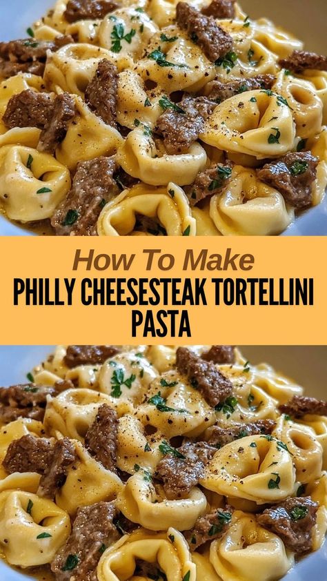 Ingredients: 19 ounces cheese tortellini (frozen or fresh) 15 ounces frozen bell pepper strips 1 teaspoon olive oil... Cheese Tortellini Recipes, Twice Baked Potatoes Casserole, Christmas Breakfast Recipe, Tortellini Recipes, Baked Potato Casserole, Tortellini Pasta, Christmas Recipes Easy, Philly Cheesesteak, Cheese Tortellini