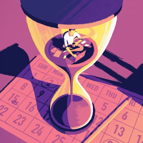 Jack Daly Illustrations Jack Daly, Back To University, Manage Your Time, Effective Time Management, Conceptual Illustration, Instagram Time, Editorial Illustration, New Yorker, Time Management