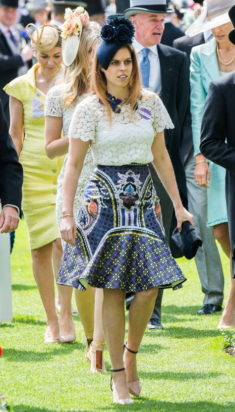 Image Source: Getty / Samir Hussein Print Mixing, Royal Hats, British Family, Hat Fascinator, Sarah Ferguson, Princess Beatrice, Duchess Of York, Princess Eugenie, Tuxedo Dress