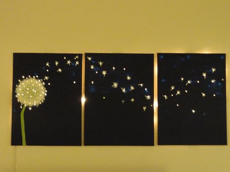 Light Up Art, Cuadros Diy, Dandelion Wall Art, A Dandelion, Crafty Craft, Craft Time, House Designs, Diy Projects To Try, Crafts To Do