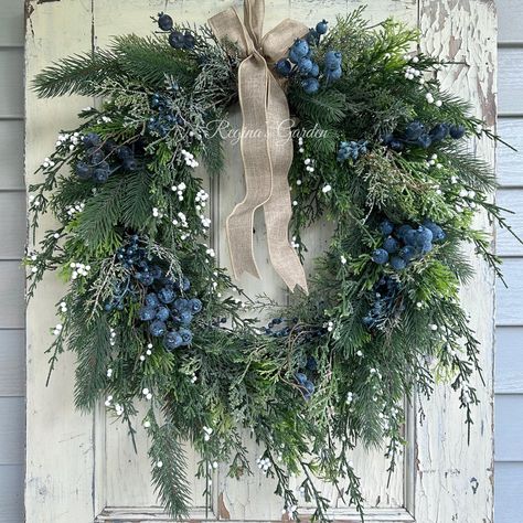 Holiday Wreath in Blue and White-hanukkah Wreath-christmas - Etsy Holiday Wreath, Winter Wreath, Holiday Tree, Holiday Wreaths, Hanukkah Wreath, Tablescapes, Christmas Wreaths, Wreath, Christmas Decorations