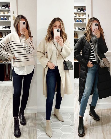 Winter Day Casual Outfit, Ny Work Outfits, Cold Weather Casual Work Outfit, Casual Outfits Cool Weather, Extremely Cold Weather Outfits, Classic Cold Weather Outfits, Wet Winter Outfits, Sydney Outfits Winter, Work Outfits For Cold Weather