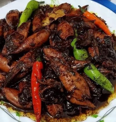 Adobong Pusit Recipe, Pusit Recipe, Adobong Pusit, Recipe Ingredients, Chopped Garlic, Cooking Oil, Green Onions, Soy Sauce, Ingredients Recipes