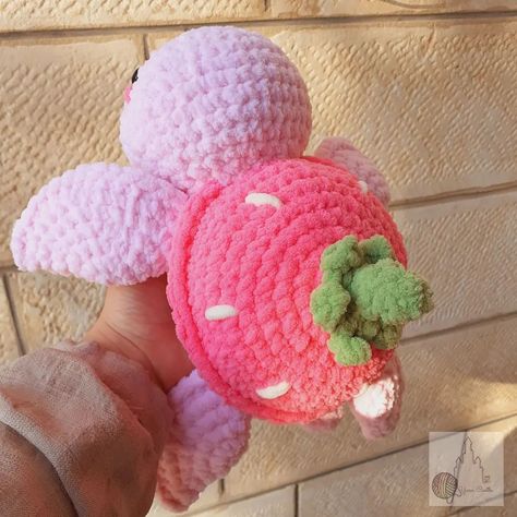 Crochet strawberry turtle plushie 🍓🐢 order now!! DM to order. #ctocheting #crochet #smallbusiness #smallbusinessowner #smallbusinesssupport #strawberryturtle #yarn #handmade Pattern by @crochetbygenna ❤️❤️ Crochet Strawberry Turtle, Strawberry Turtle, Crocheted Turtle, Turtle Plushie, Crochet Strawberry, Crochet Turtle, April 13, Order Now, Crochet Patterns